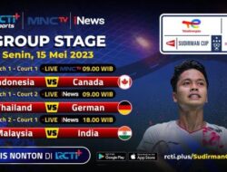 Link Live Streaming Piala Sudirman 2023 Indonesia Vs Kanada Hari Ini, Gratis