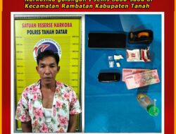 Lelaki Pemilik Dua Paket diduga Sabu-sabu Itu Diamankan Tim Tarantula Sat Res Narkoba di Kecamatan Rambatan