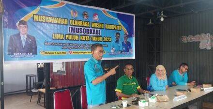 Medi Santoso Kembali Terpilih Jadi Ketua Umum Wushu Kabupaten Lima Puluh Kota