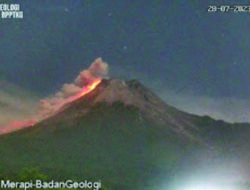 Gunung Merapi Kembali Luncurkan Awan Panas Guguran