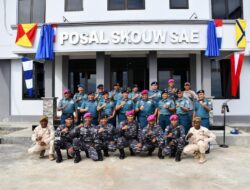 Pangkoarmada III Resmikan Gedung Pos Angkatan Laut Skouw Sae di Perbatasan RI dan PNG
