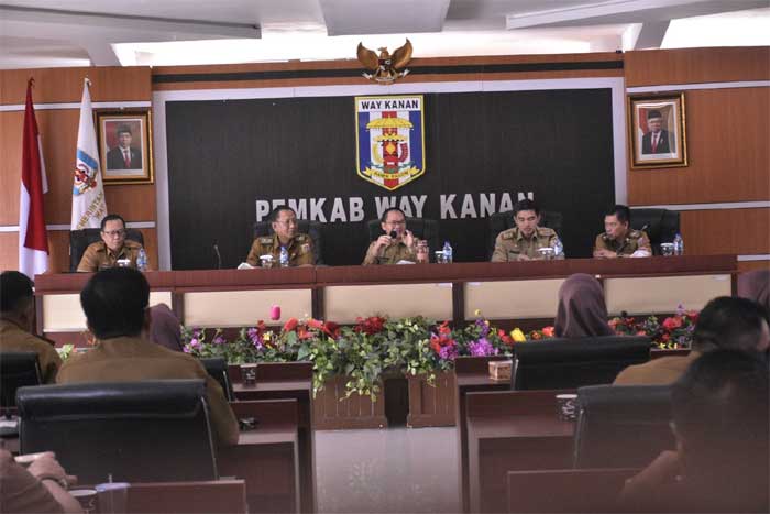 Bupati Way Kanan diwakili Sekretaris Daerah Kabupaten, Saipul, S.Sos.,M.IP menghadiri Rapat Pendahuluan Pengawasan (Entry Meeting) Inspektorat Provinsi Lampung