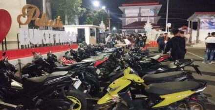 Polresta Bukittinggi Gelar Razia Knalpot Bising, Puluhan Kendaraan Bermotor Diamankan