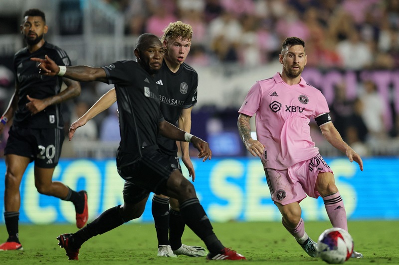 Lionel Messi saat Inter Miami menghadapi Nashville di MLS 2023
