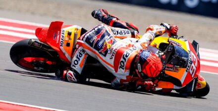 Pada balapan sebelumnya, Marc Marquez gagal finis usai terjatuh di Sirkuit Mandalika.