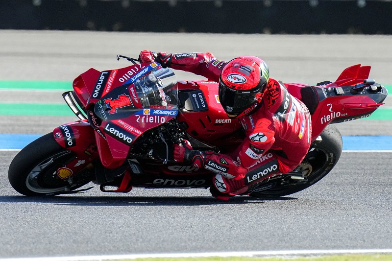 Francesco Bagnaia (Ducati Lenovo) harus puas finis ketujuh di Sprint Race MotoGP Thailand 2023.