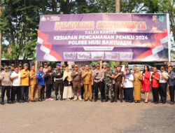 Jelang Pemilu 2024, Polres Muba Gelar Simulasi Sispamkota Ops “Mantap Brata Musi”