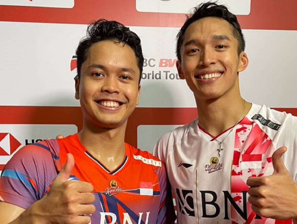 Anthony Ginting dan Jonatan Christie, dua tunggal putra terbaik Indonesia.