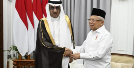 Wapres Maruf Amin bertemu dengan Dubes Arab Saudi.