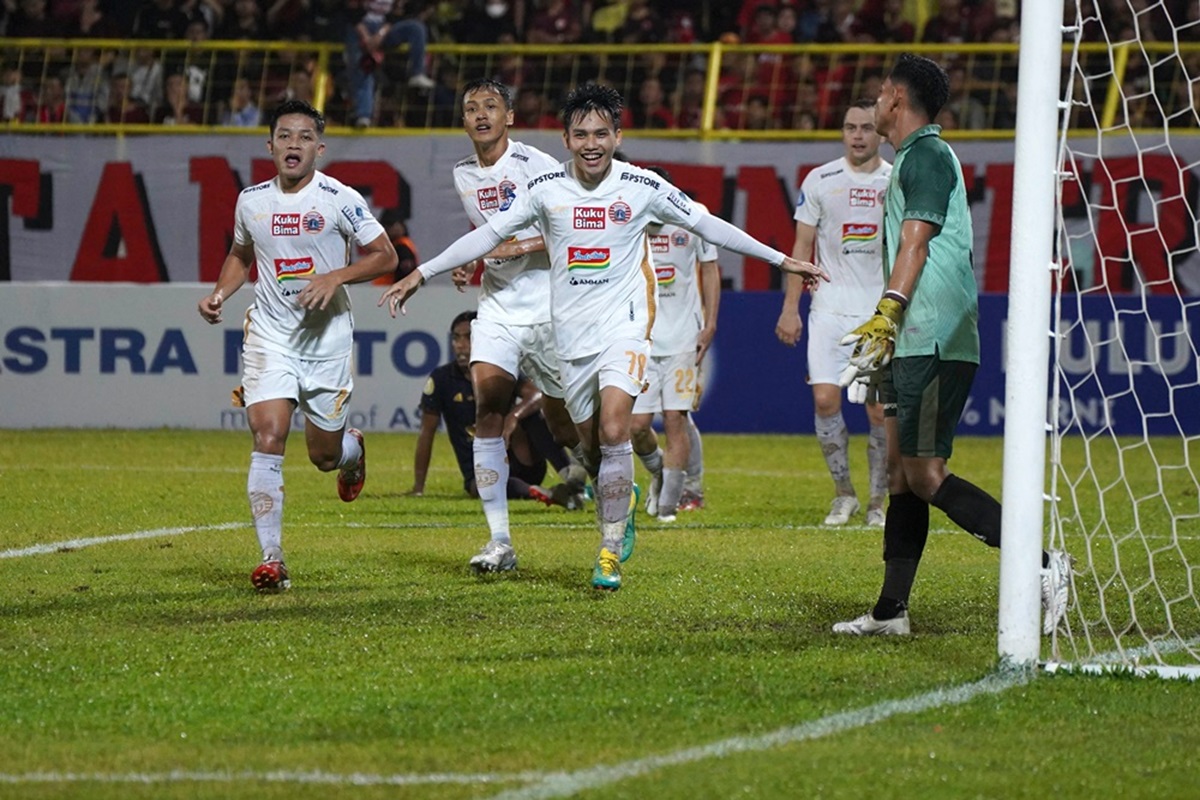 Para pemain Persija Jakarta kala berlaga.