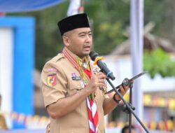Ketua Kwarda 03 Gerakan Pramuka Sumbar Datangi Kemah Bela Negara Tingkat Daerah Tahun 2023 Menggunakan Jetski