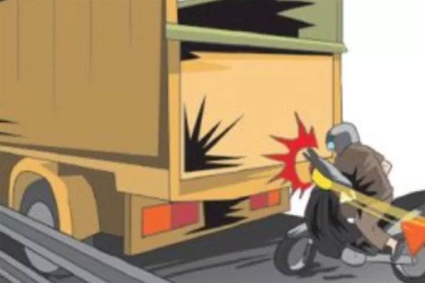 Ilustrasi pelajar tabrak truk lagi parkir.