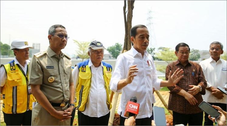 Presiden Jokowi resmikan Pompa Ancol Sentiong.