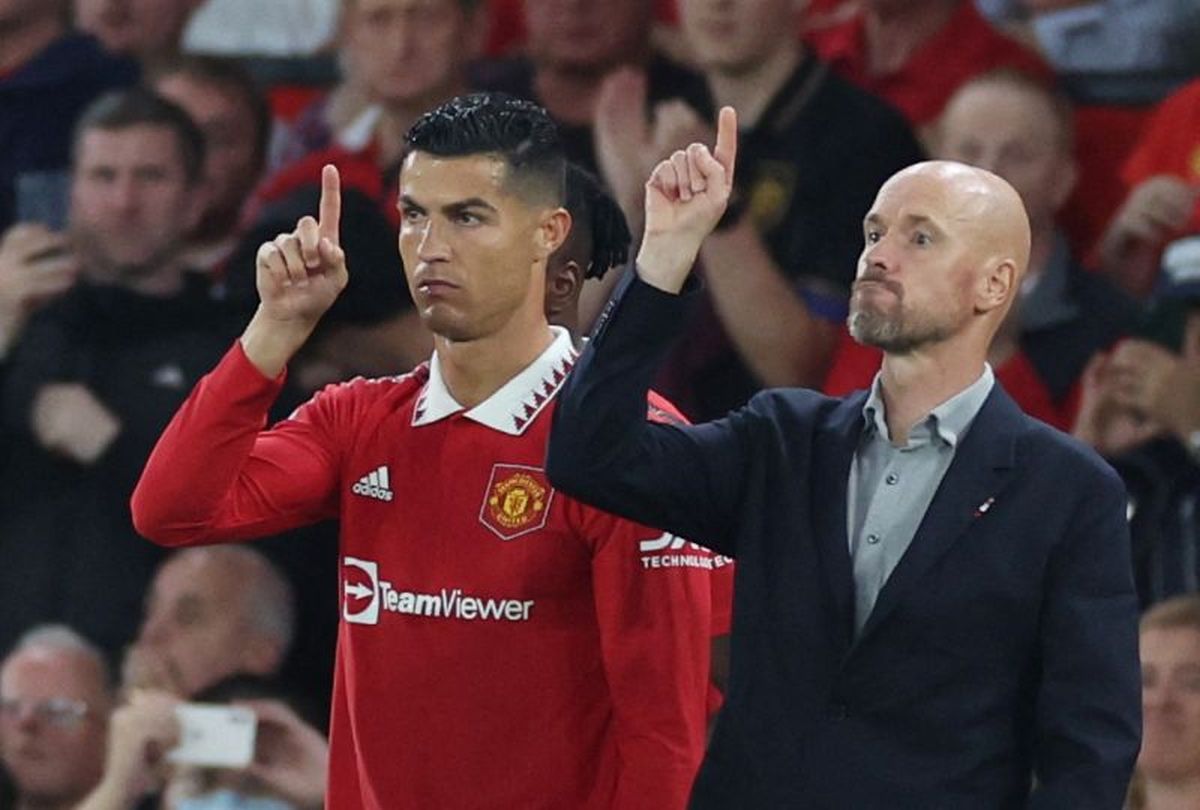 Cristiano Ronaldo dan Erik Ten Hag saat berkolaborasi di Manchester United.
