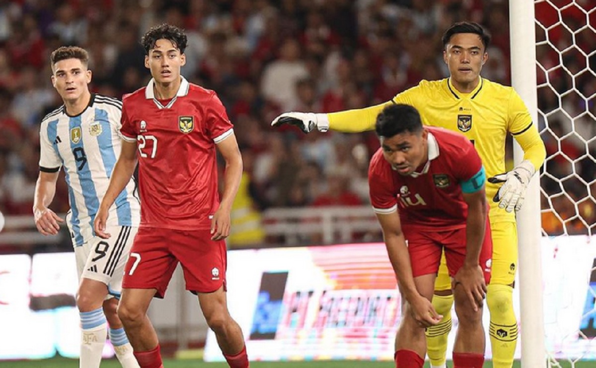 Para pemain Timnas Indonesia kala berlaga.