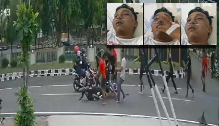 Oknum TNI diduga aniaya relawan Ganjar di Bayolali, Jateng. Insert korban dirawat di rumah sakit. (ist)