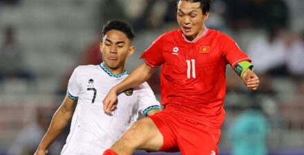 Laga Timnas Indonesia vs Timnas Vietnam di Piala Asia 2023.