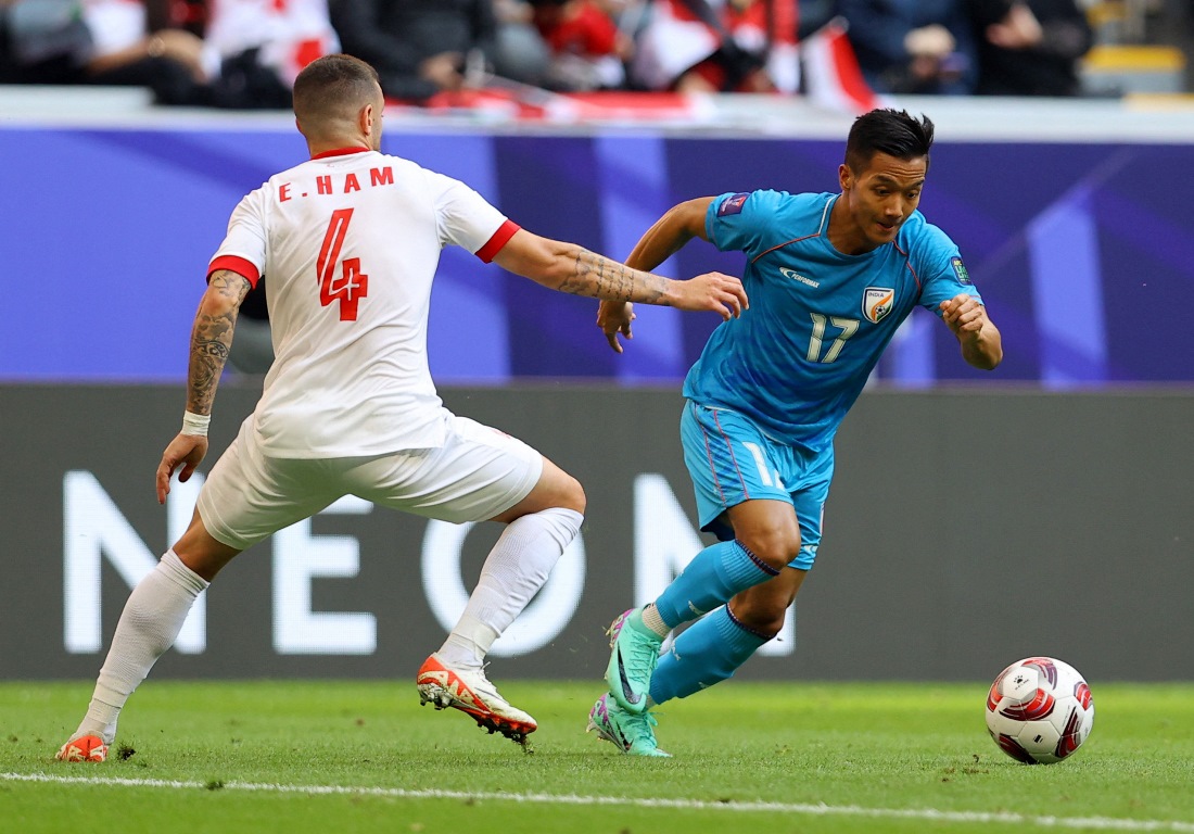 Suasana laga Timnas Suriah vs India di Piala Asia 2023.