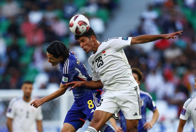 Timnas Jepang saat menghadapi Irak di Piala Asia 2023.