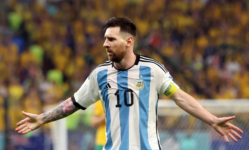 Lionel Messi kala membela Timnas Argentina.