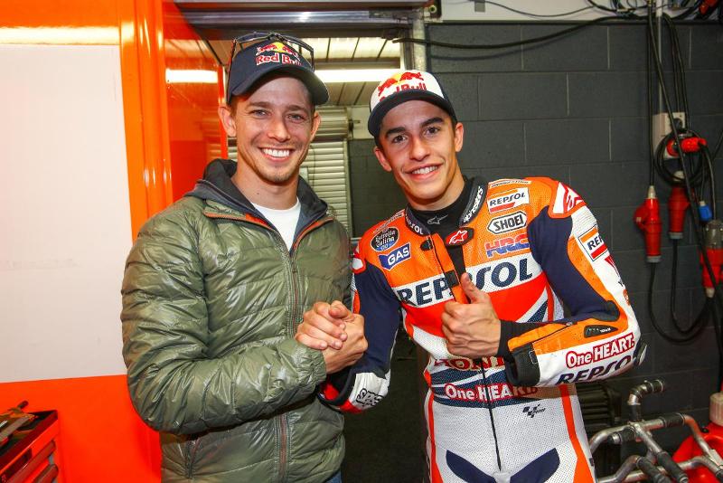 Casey Stoner bersama Marc Marquez.