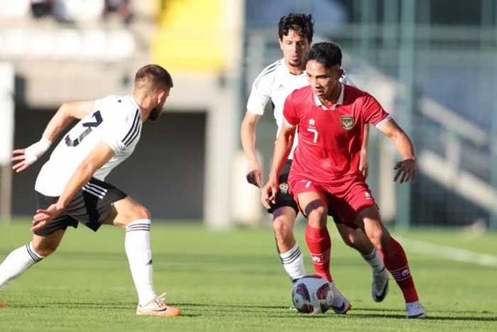 Timnas Indonesia saat hadapi Timnas Libya.