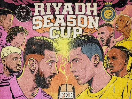 Al Nassr vs Inter Miami di laga Riyadh Season Cup 2024.