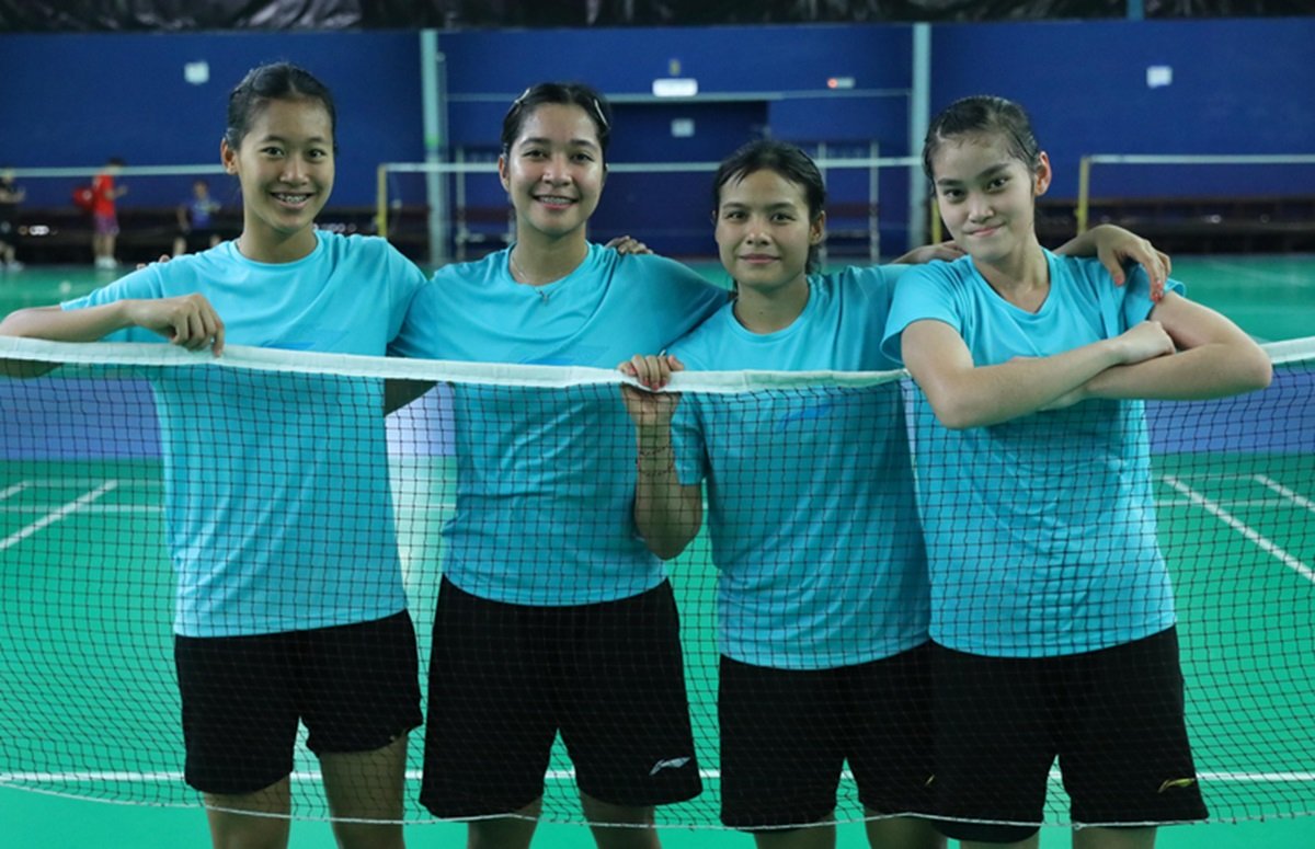 Para pemain tim bulu tangkis putri Indonesia di Badminton Asia Team Championships 2024.