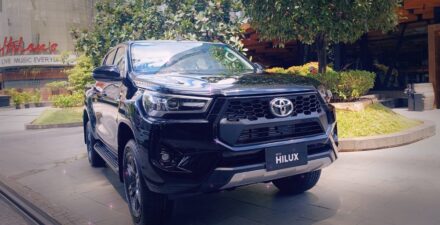 Penampilan Hilux Double Cabin 4x4 Facelift yang dipamerkan di depan media, Jumat.