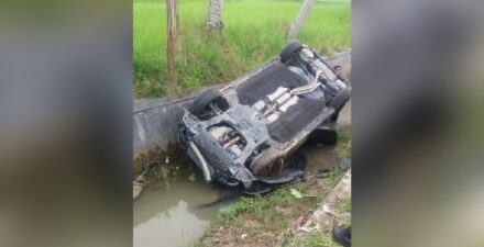 Kecelakaan Lalu Lintas, Bupati Padang Pariaman Terbalik dengan Mobil Pribadi