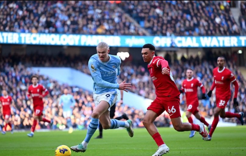 Erling Haaland dan Trent Alexnader-Arnold.