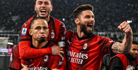 Laga Lazio vs AC Milan di Liga Italia 2023-2024.