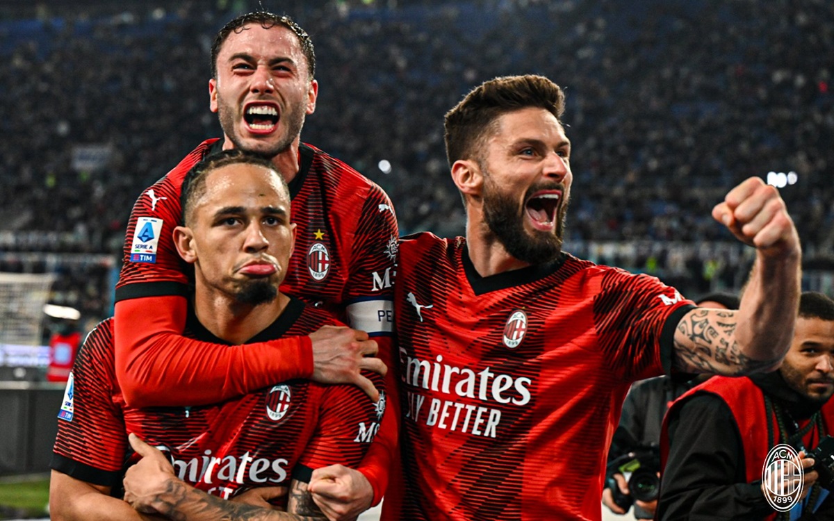 Laga Lazio vs AC Milan di Liga Italia 2023-2024.