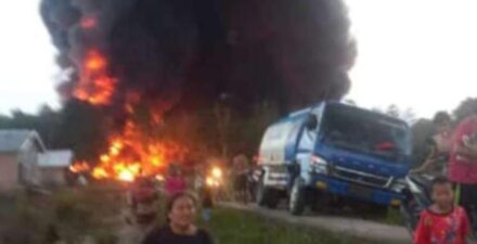 Diduga Tempat Penyulingan Minyak Ilegal di Babat Toman Terbakar Diharapkan Polda Sumsel Ambil Tindakan