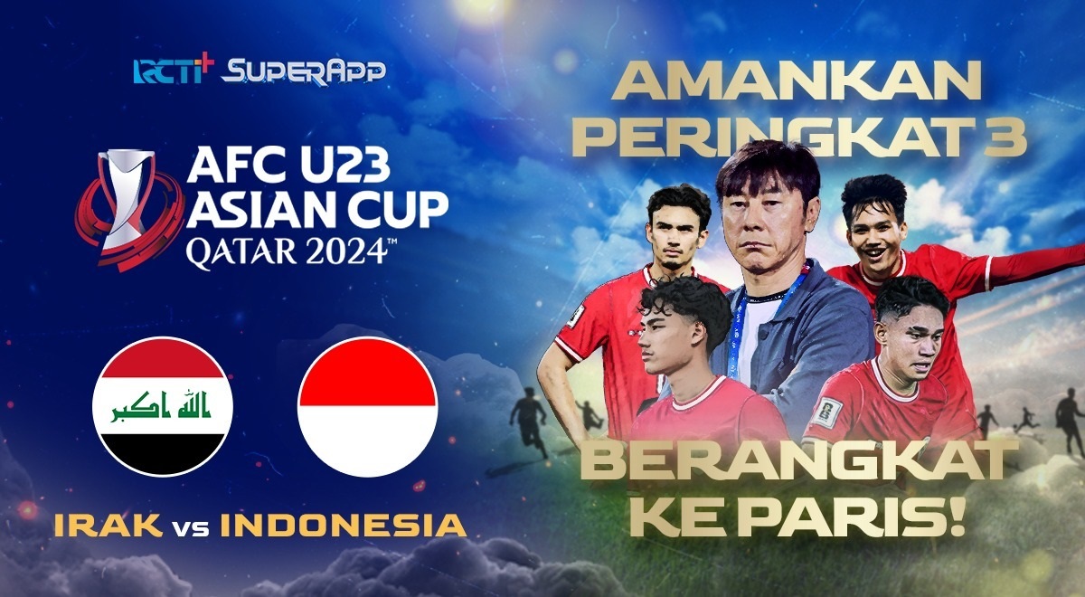 Saksikan duel Timnas Indonesia U-23 vs Timnas Irak U-23 live streaming di RCTI+.