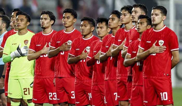 Skuad Timnas Indonesia U-23 pada final Piala Asia U-23 2023.