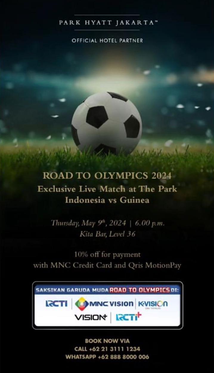 Nikmati tawaran menarik dari nonton bareng Timnas Indonesia U-23 di The Park.
