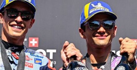Marc Marquez bersama Jorge Martin.