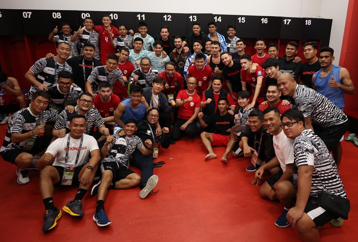 Para pemain Timnas Indonesia kala berlaga.