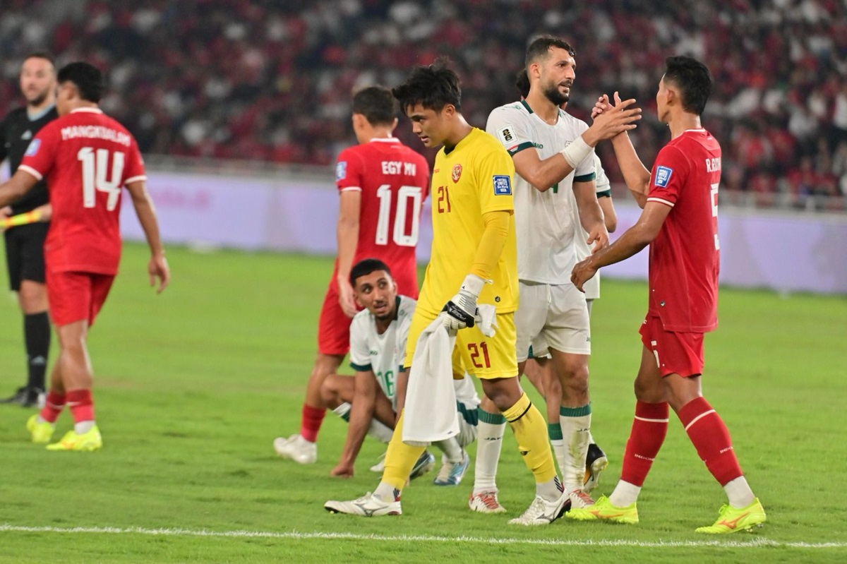 Laga Timnas Indonesia vs Timnas Irak di Kualifikasi Piala Dunia 2026 Zona Asia.