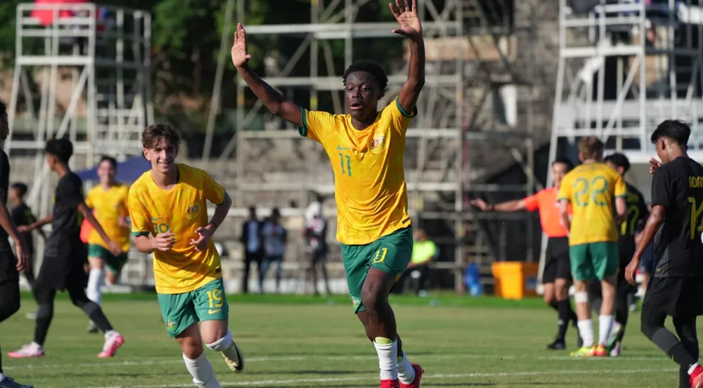 Timnas Australia U-16 lolos sebagai juara Grup C Piala AFF U-16 2024.