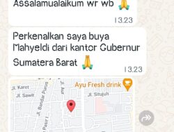 Pesan Penipuan Atas Nama Gubernur Mahyeldi Kembali Marak, Pemprov Koordinasi dengan Polisi untuk Memburu Pelaku