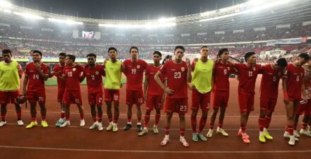 Para pemain Timnas Indonesia kala berlaga.