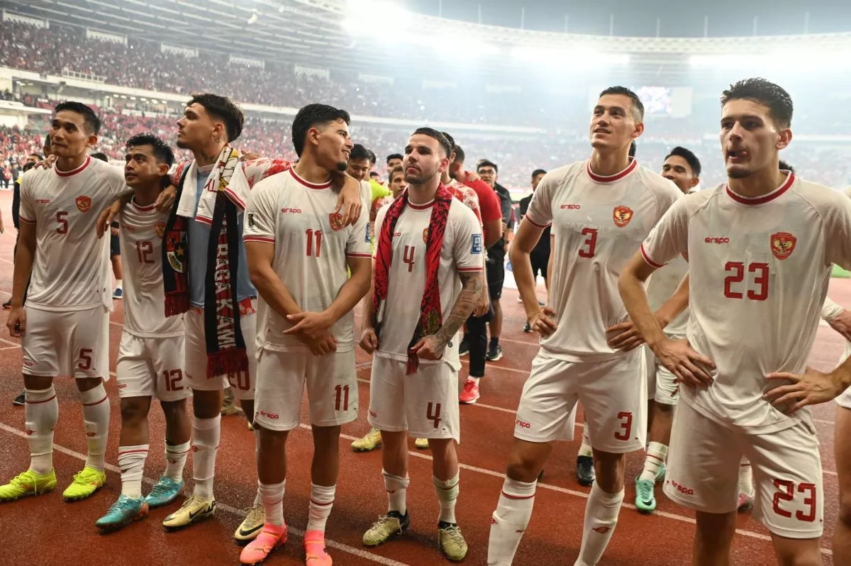 Para pemain Timnas Indonesia kala berlaga.
