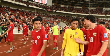 Para pemain Timnas Indonesia kala berlaga.