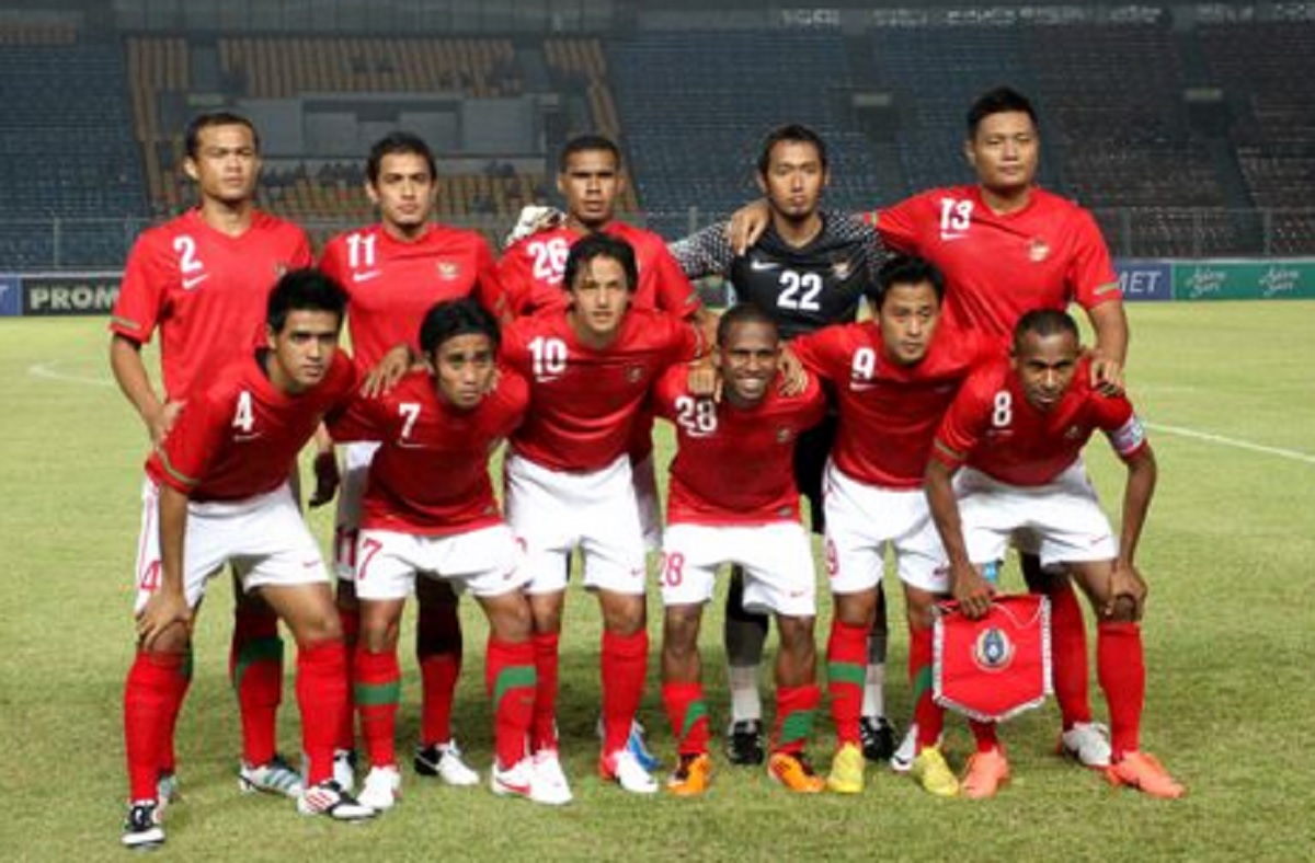 Penampakan skuad Timnas Indonesia pada 2012.
