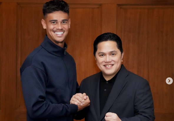 Mees Hilgers dan Ketum PSSI, Erick Thohir