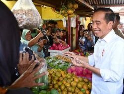Presiden Jokowi Tinjau Harga Kebutuhan Pokok di Pasar Dukuh Kupang Surabaya
