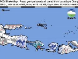 Bali dan NTB Terasa Getaran Gempa Magnitudo 4,8