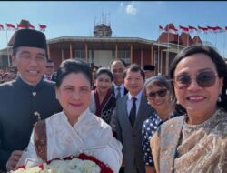 Sri Mulyani dan Retno Marsudi Abadikan Momen Sebelum Pelantikan Kabinet Prabowo-Gibran